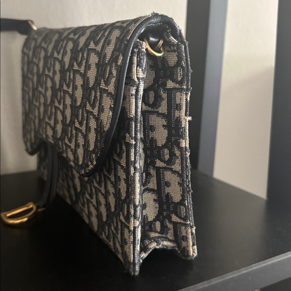 Dior Oblique Saddle Wallet On Chain - Picture 2 of 16